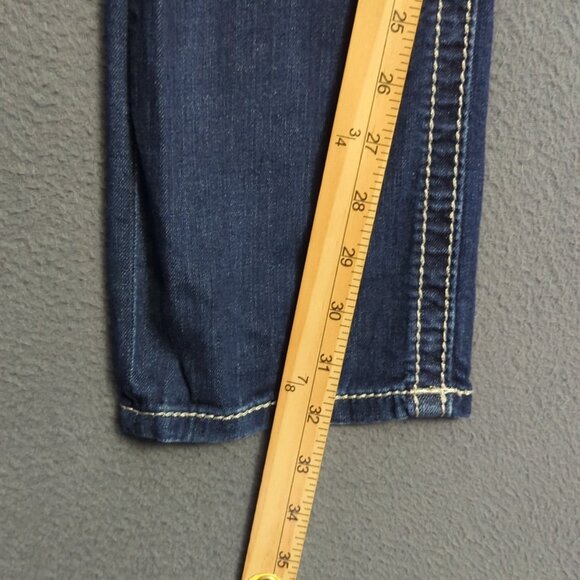 Miss Me Jeans Women's 26 Blue Straight Denim Embellished Pockets - Picture 8 of 13